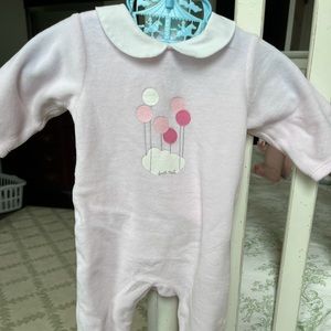 Baby Pink Jacadi Velour Footie